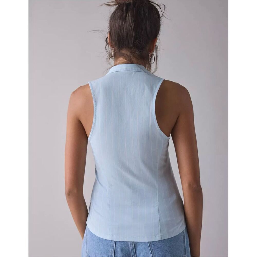 Urban Outfitters Blue and White Stripe Party Girl Sleeveless Top XS - Picture 2 of 2